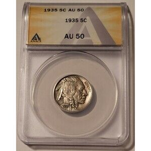 1935 Buffalo Nickel AU50 ANACS